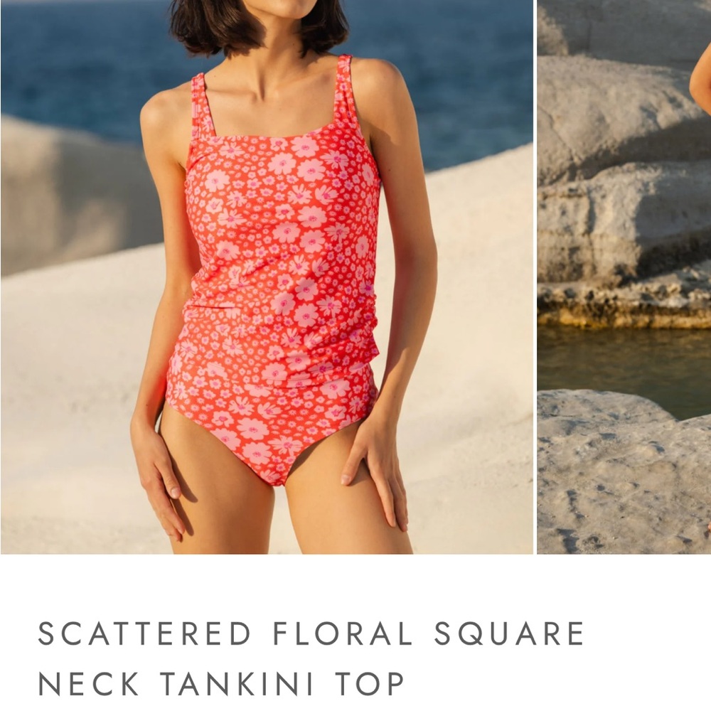 NWT SET Lime Ricki Pink Floral Tankini top and bottom